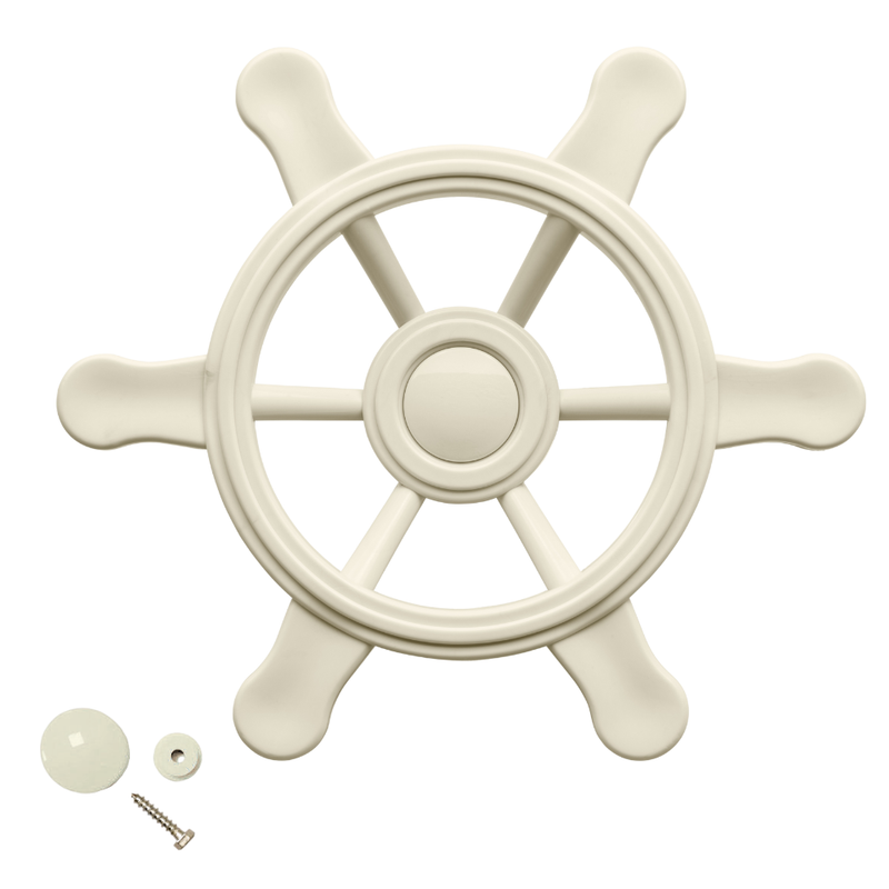 Klein piratenstuur in pastelwit voor een speelhuisje