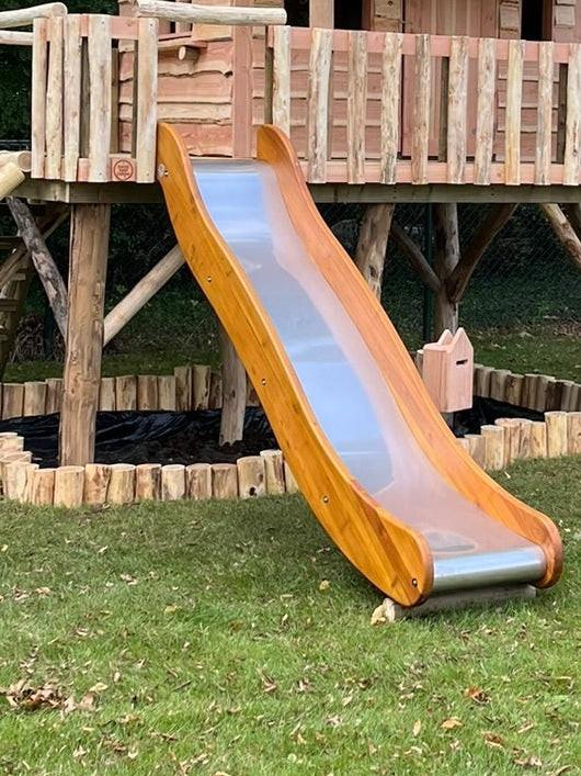 RVS glijbaan van 50 cm voor een speelhuisje